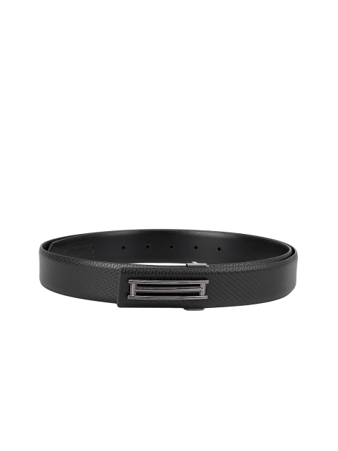 

ROSSO BRUNELLO Men Black Textured Casual Belt