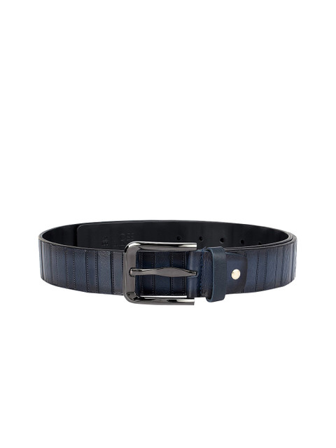 

ROSSO BRUNELLO Men Blue Textured Leather Belt