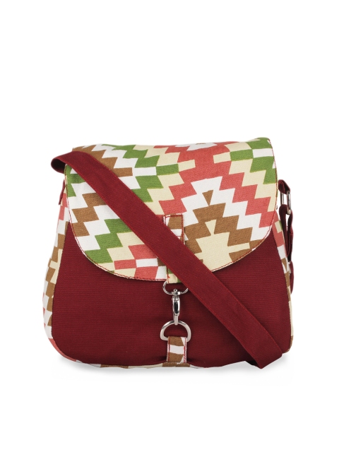

Vivinkaa Maroon Printed Sling Bag