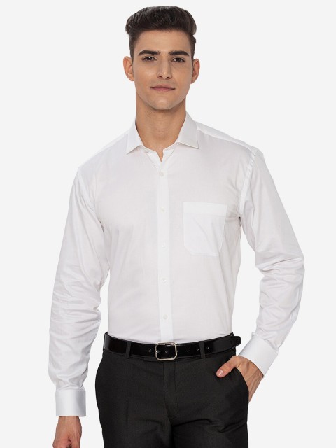 

JADE BLUE Men White Solid Formal Shirt