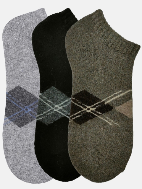

N2S NEXT2SKIN Men Pack Of 3 Grey & Black Patterned Shoe Liners