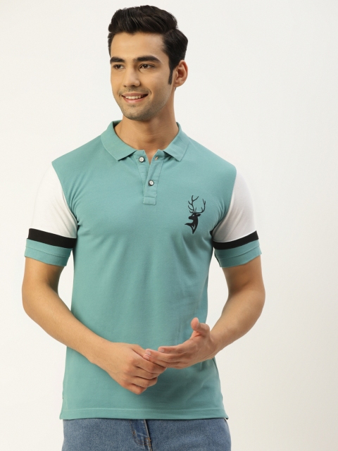 

PORTBLAIR Men Green Solid Polo Collar T-shirt