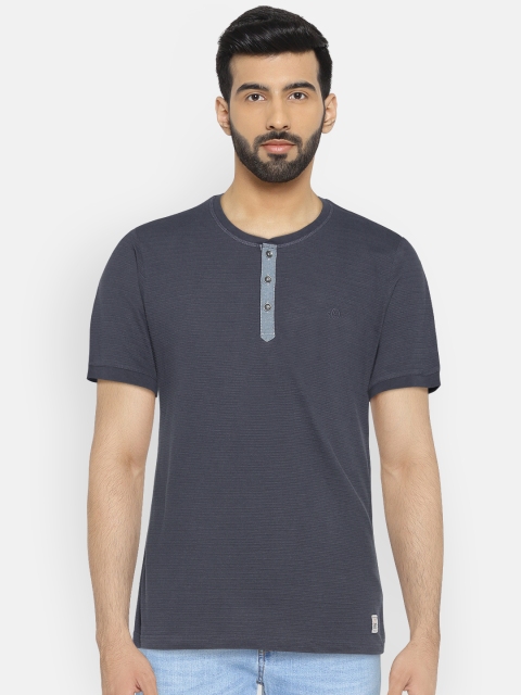 

s.Oliver Men Navy Solid Slim Fit Henley T-shirt, Navy blue