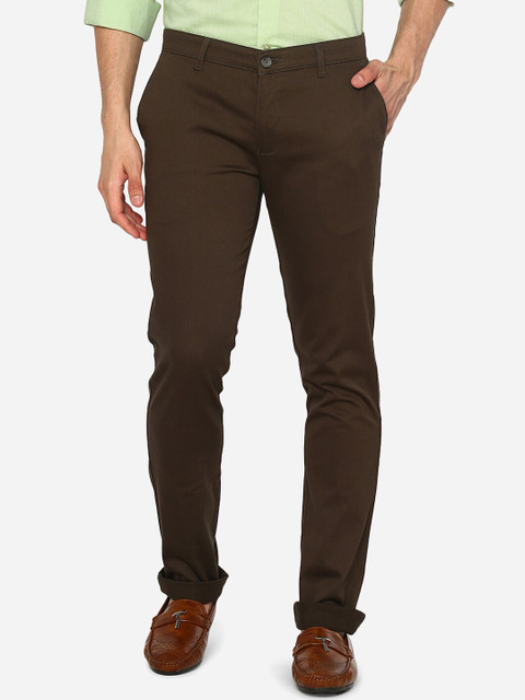 

Greenfibre Men Brown Skinny Fit Chinos Trousers