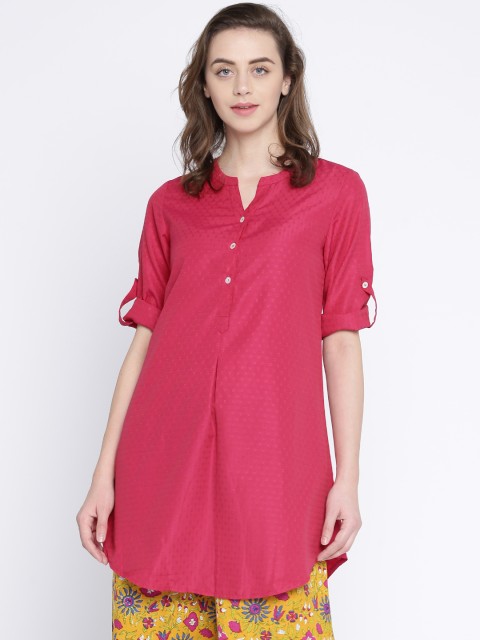 

Global Desi Pink Self-Design Tunic