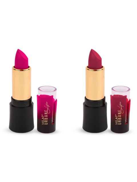 

MILAP Pack Of 2 Urbane Velvet Matte Lipstick - Ambitious, Indian Nude Red, Multi