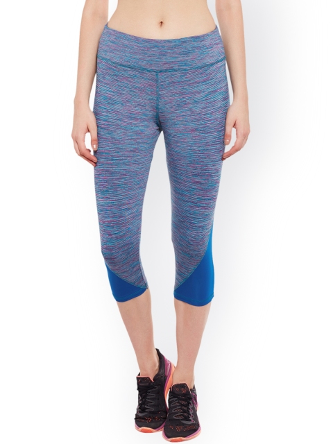

Claura Blue Printed Three-Fourth Tights