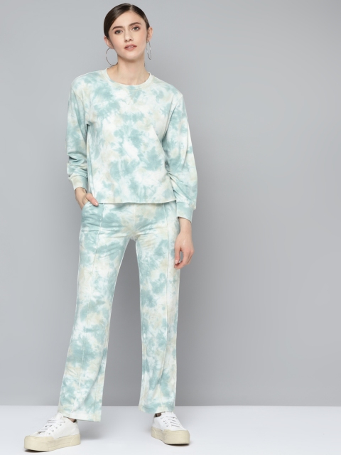 

VividArtsy Women Green & White Tie & Dye Co-Ords