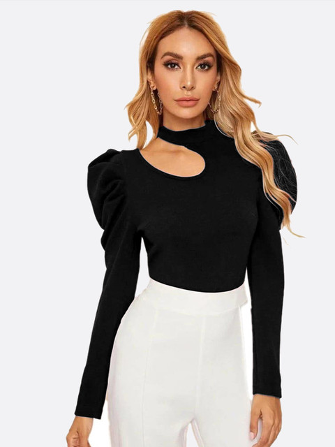 

LONDON BELLY Black Styled Neck Top
