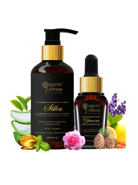 

Organic Affaire Set of 2 All Hair Tea Tree Shampoo & Vitamin C Face Serum 210gm, Black