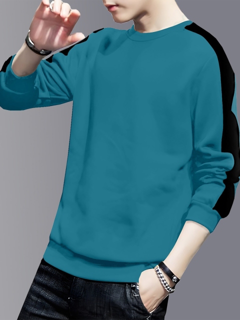 

AUSK Men Teal High Neck T-shirt