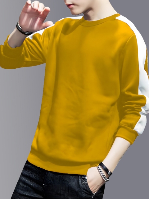 

AUSK Men Mustard Yellow T-shirt with Mask