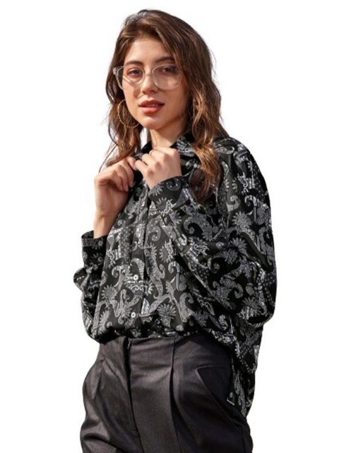 

NEOFAA Women Black Casual Shirt