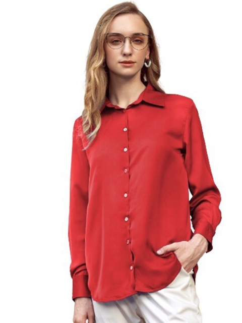 

NEOFAA Women Red Casual Shirt