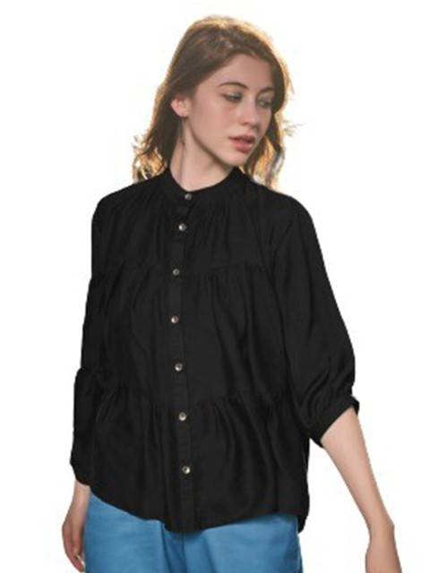 

NEOFAA Women Black Casual Shirt