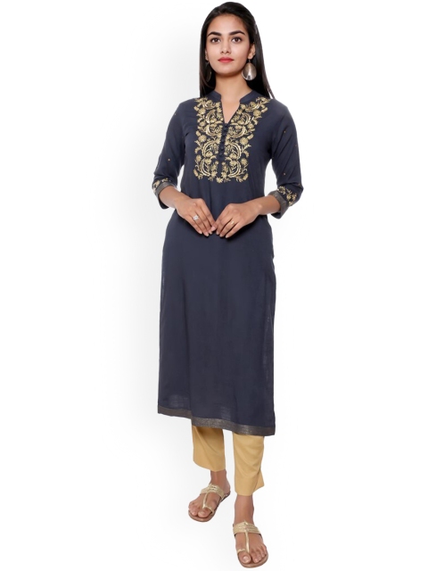 

SUTI Women Blue Yoke Design Kurta