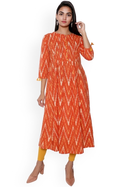 

SUTI Women Orange Ethnic Motifs Kurta