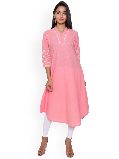 

SUTI Women Rose Embroidered A-Line Kurta