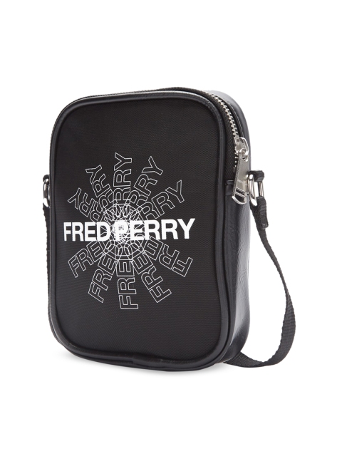 

Fred Perry Black Printed PU Swagger Sling Bag