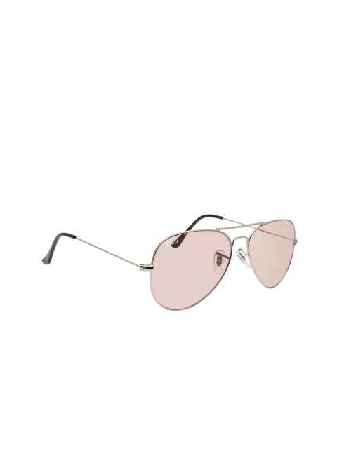 

RESIST EYEWEAR Unisex Pink Lens & Silver-Toned Aviator Sunglasses with UV Protected Lens