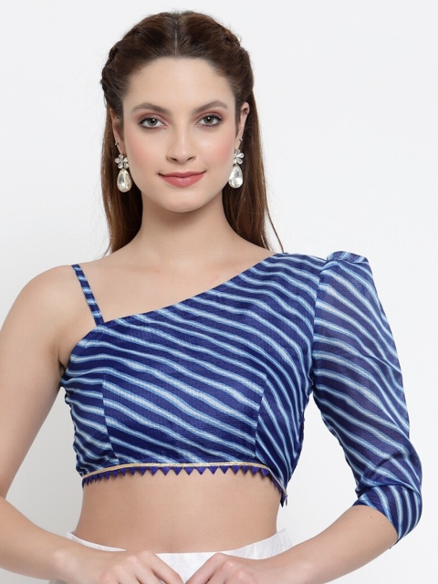 

NEUDIS Blue Striped Crop Top