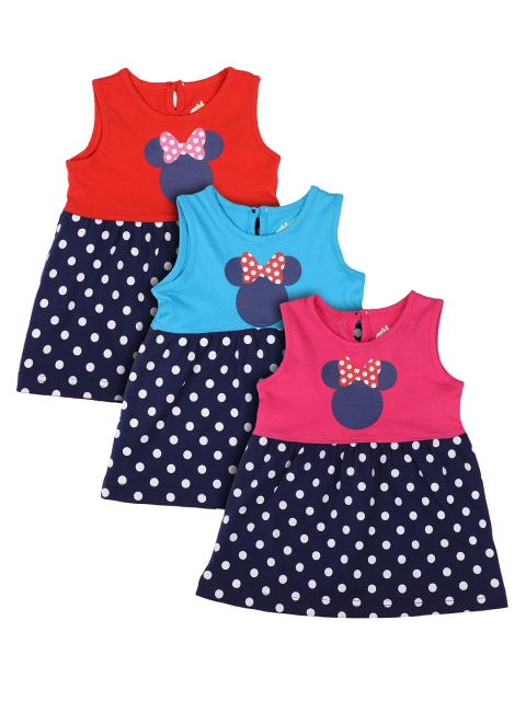 

Bodycare Set Of 3 Red & Blue Printed Dress