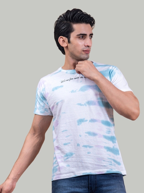 

Tistabene Men Multicoloured Floral Striped V-Neck T-shirt, Multi