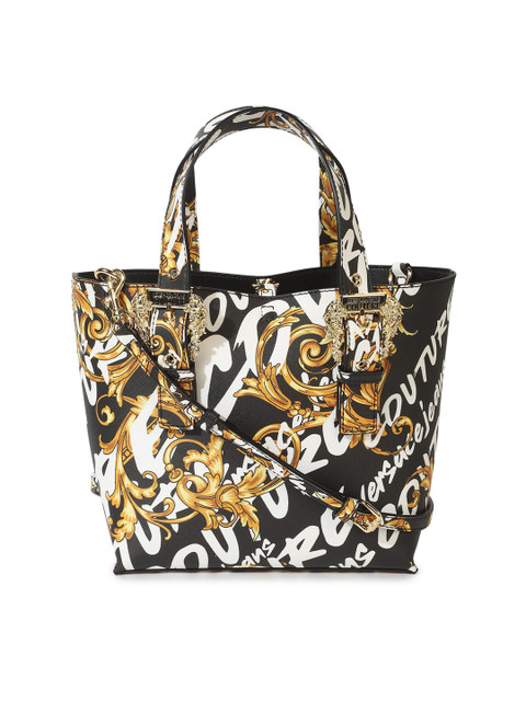 

Versace Jeans Couture Black Printed Leather Shopper Handheld Bag