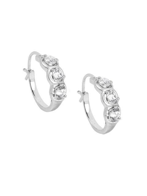 

Johareez Rhodium-Plated Sterling Silver CZ Stone Studs