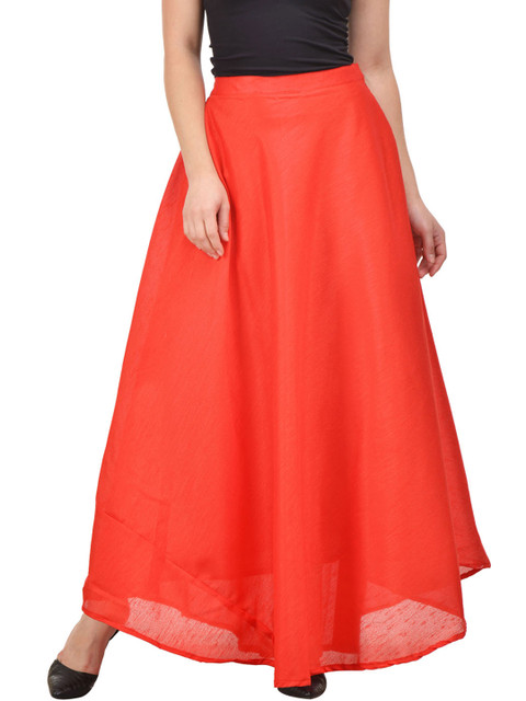 

Castle Red Flared Maxi Skirt