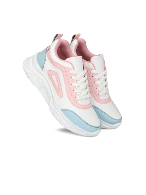 

Shozie Women White Colourblocked Sneakers