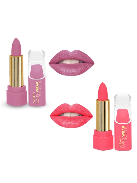 

MILAP Set Of 2 Long Wear Matte Lipstick 8.4gm, Multi