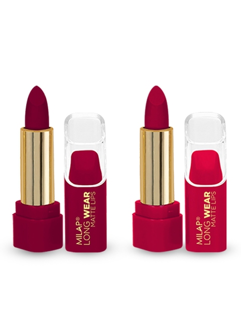 

MILAP Set Of 2 Long Wear Matte Lipstick 8.4g, Pink