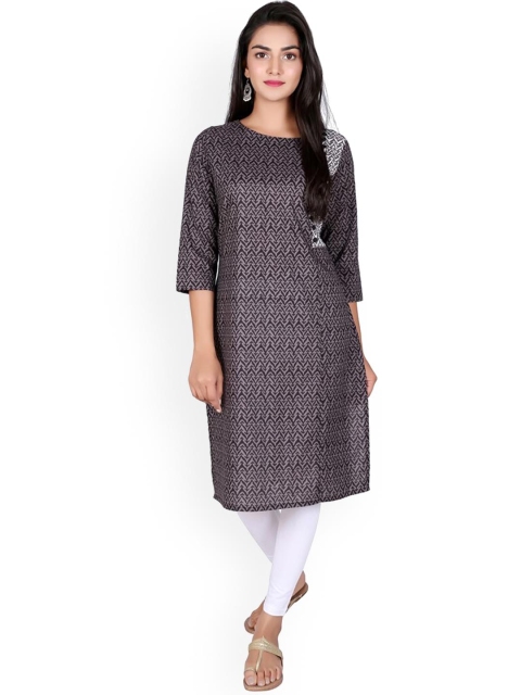 

SUTI Women Black Geometric Printed Kurta
