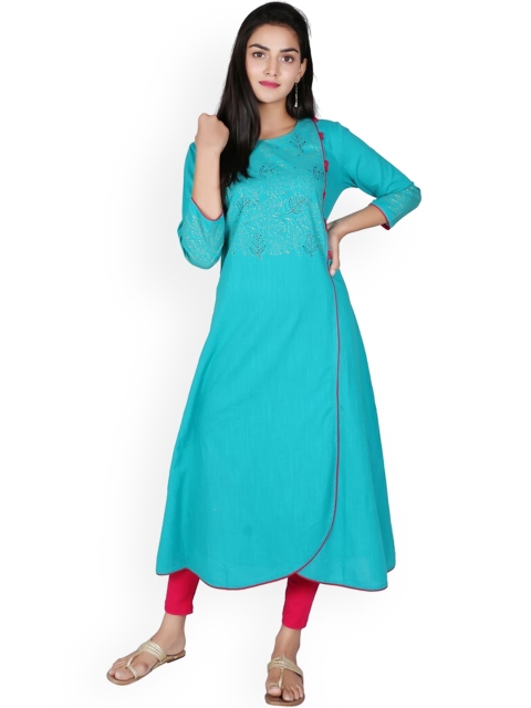 

SUTI Women Blue Printed Kurta