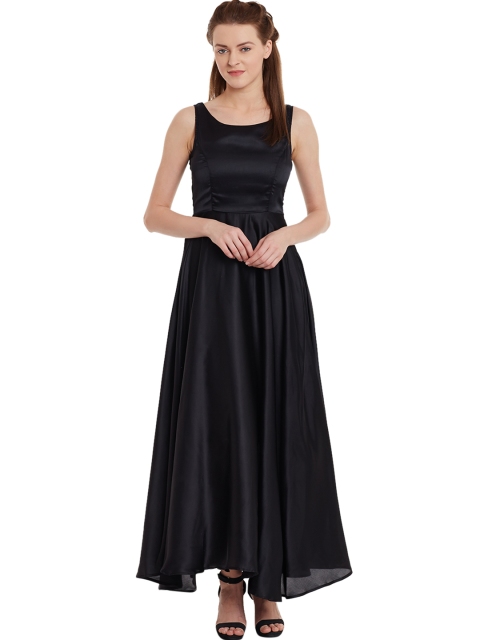 

PANIT Women Black Solid Maxi Dress