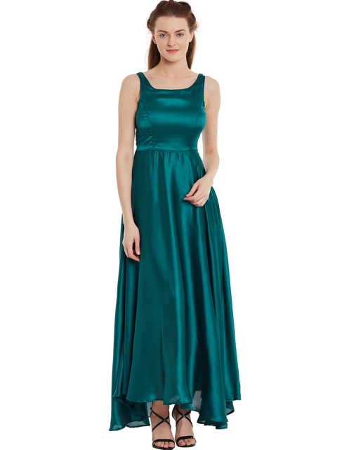 

PANIT Women Teal Green Solid Maxi Dress