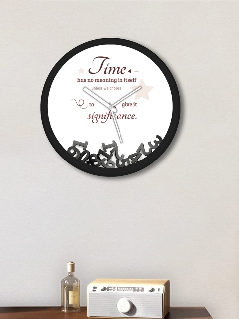

WENS White & Black Printed Contemporary Wall Clock