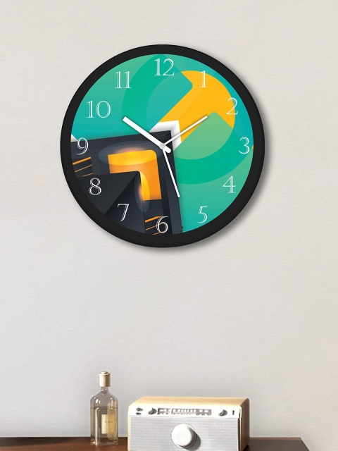 

WENS Green & Black Printed Contemporary Wall Clock