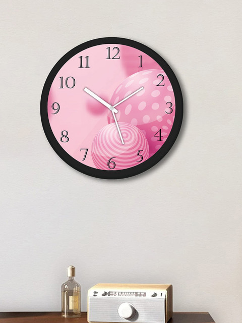 

WENS Pink & Black Printed Contemporary Wall Clock