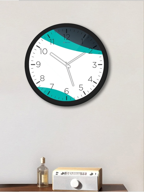 

WENS White & Blue Printed Contemporary Wall Clock