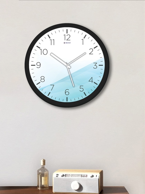 

WENS White & White Colourblocked Contemporary Wall Clock