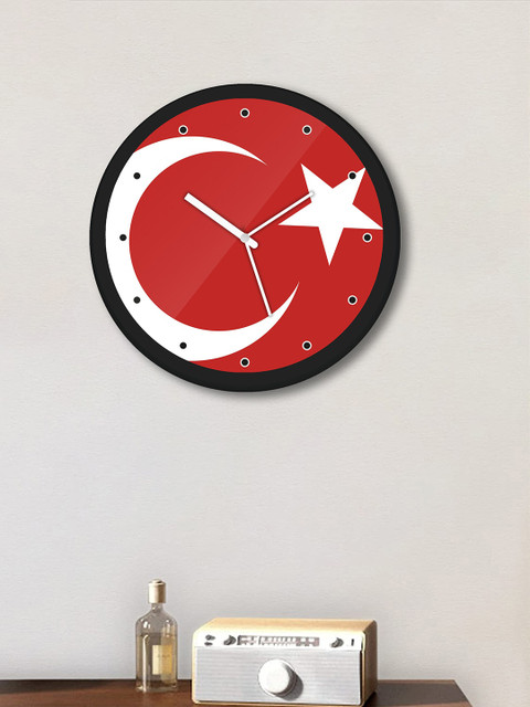 

WENS Red & Black Printed Contemporary Wall Clock