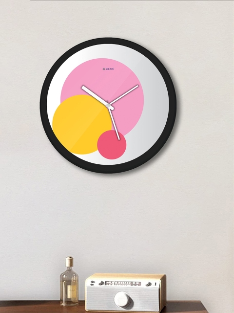 

WENS White & Pink Printed Contemporary Wall Clock