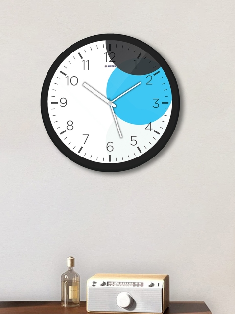 

WENS White & Blue Printed Contemporary Wall Clock