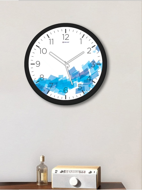 

WENS White & Blue Printed Contemporary Wall Clock
