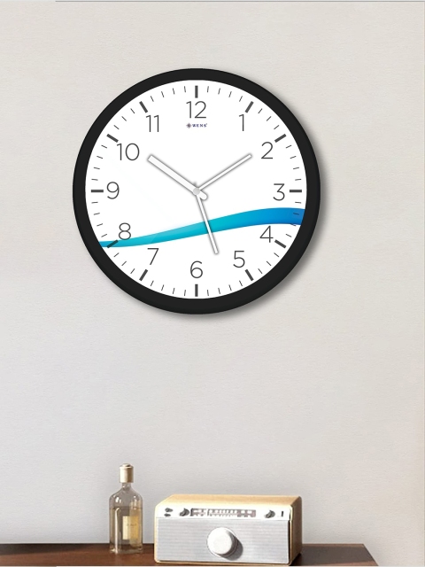 

WENS White & Blue Printed Contemporary Wall Clock