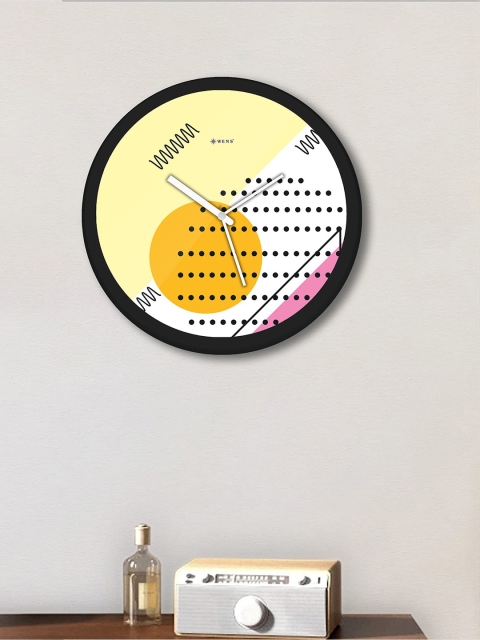 

WENS Black & Yellow Printed Contemporary Wall Clock