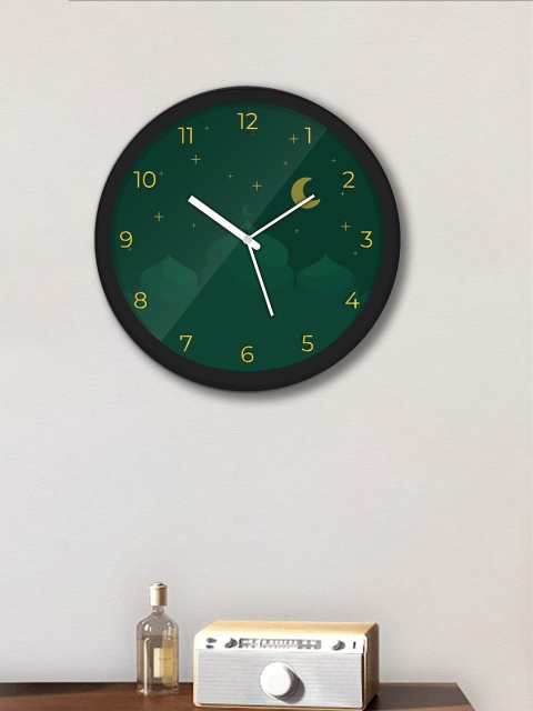 

WENS Black & Green Printed Contemporary 30 cm Analogue Wall Clock