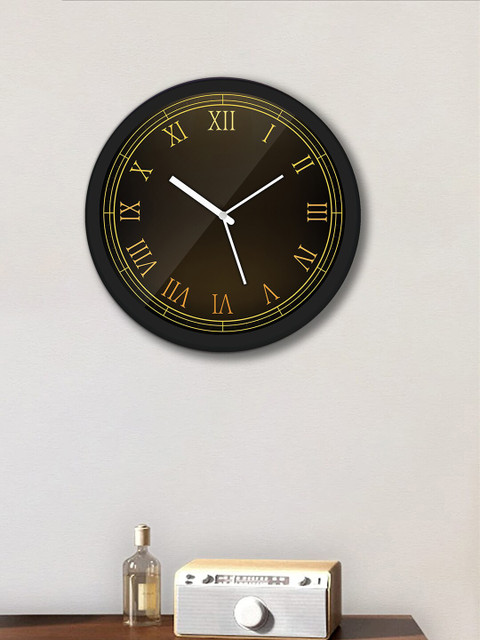 

WENS Black & Brown Contemporary Vintage Wall Clock